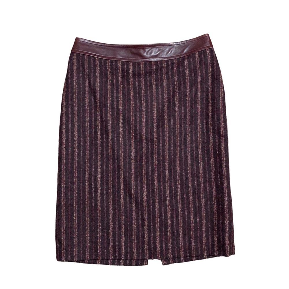 Vintage Carolina Herrera Baby Alpaca Striped Pencil Skirt